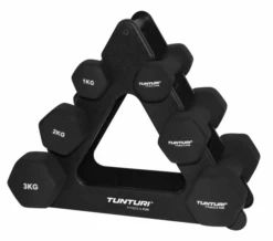Tunturi Neopreen Dumbellset 3Prs+Stand (NEW) - Fitshop