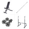 Taurus Halterbank B900 + Lange Halterrek + 75 Kg Set - Fitshop -Fitnessapparatuur taurus hantelbank langhantelablage 75kg 001 d