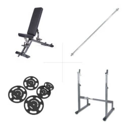 Taurus Halterbank B900 + Lange Halterrek + 75 Kg Set - Fitshop